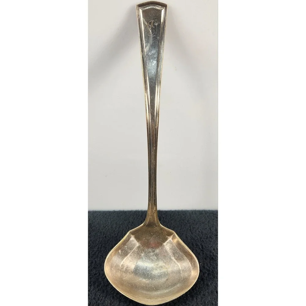Alvin Silver Plate Sauce Gravy Ladle Vintage D monogram